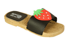 Remson India Fashion Black Strawberry Slippers