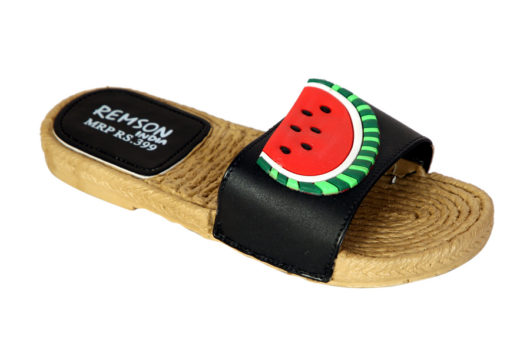 Remson India Fashion Black Watermelon Slippers