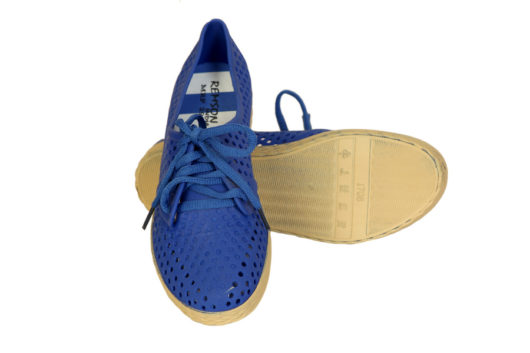 Remson India Designer Casual Daily Wear, Office Wear Stylish Blue pvc lace shoe pair