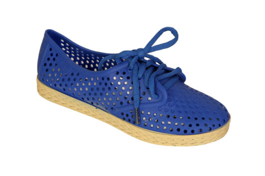 Remson India Designer Casual Daily Wear, Office Wear Stylish Blue pvc lace shoe pair