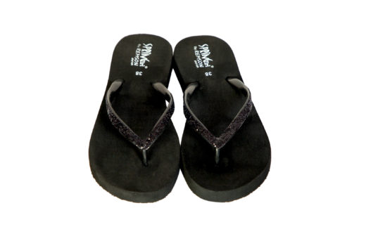 Springirl Fashion Designer Casual Daily Wear Stylish Black Flat Slippers